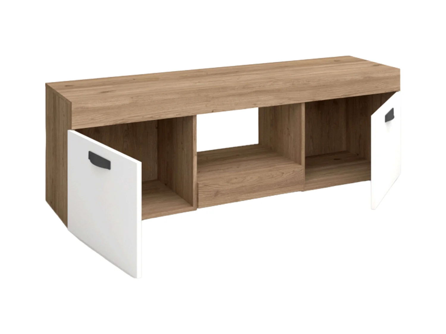 Table TV Argos 2 portes, blanc naturel, pour salle à manger moderne, 49 x 150 x 40 cm
