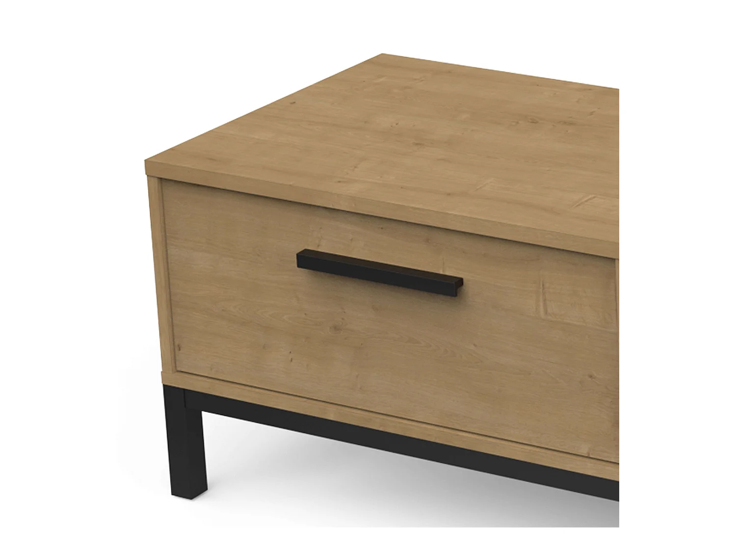 Mueble TV Moderno Roble Hamilton/Negro 1 Cajón, Estante, Puerta 183x41x45cm