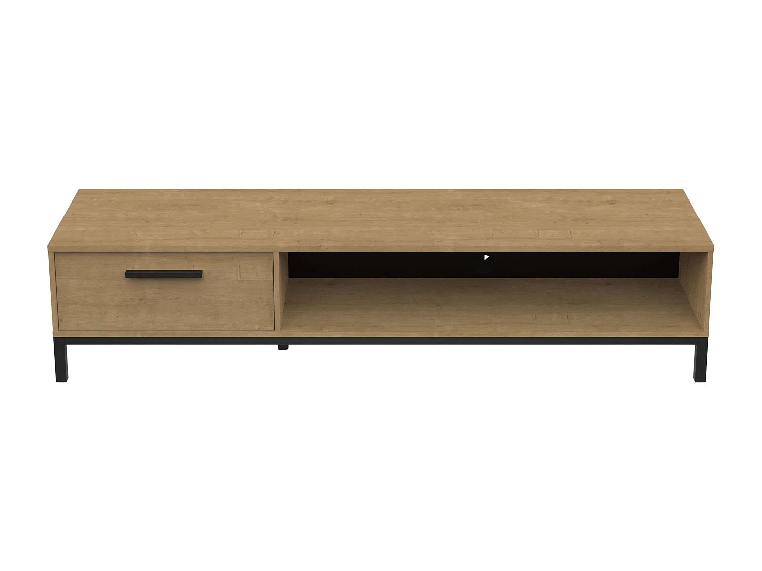 Mueble TV Moderno Roble Hamilton/Negro 1 Cajón, Estante, Puerta 183x41x45cm