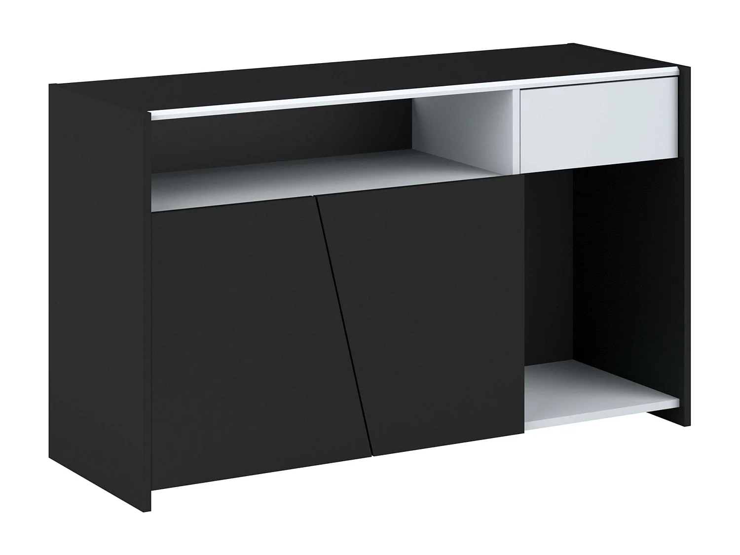 Mueble TV TexGen Negro/Gris 2 Puertas, 1 Cajón 113x67x40 cm