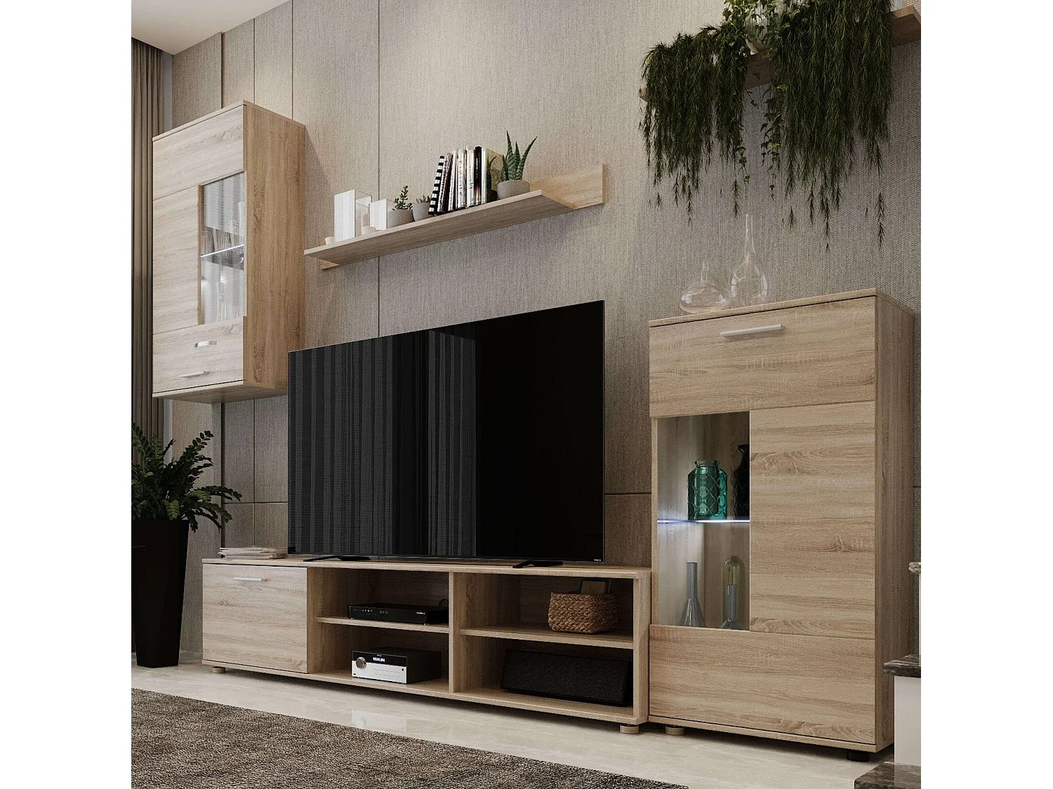 Mueble Salón Color Roble Sonoma 230x38,3 cm Moderno