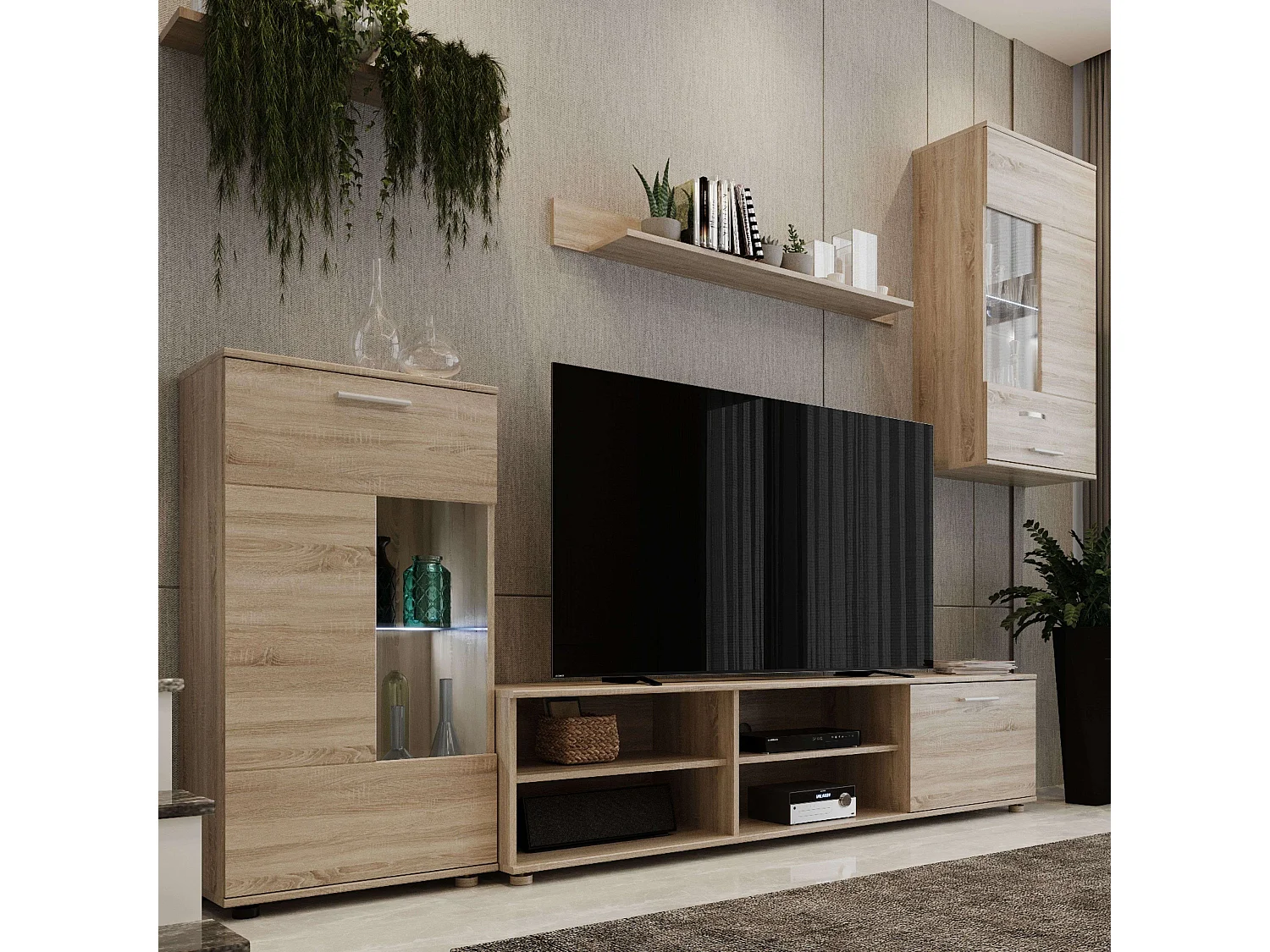 Mueble Salón Color Roble Sonoma 230x38,3 cm Moderno