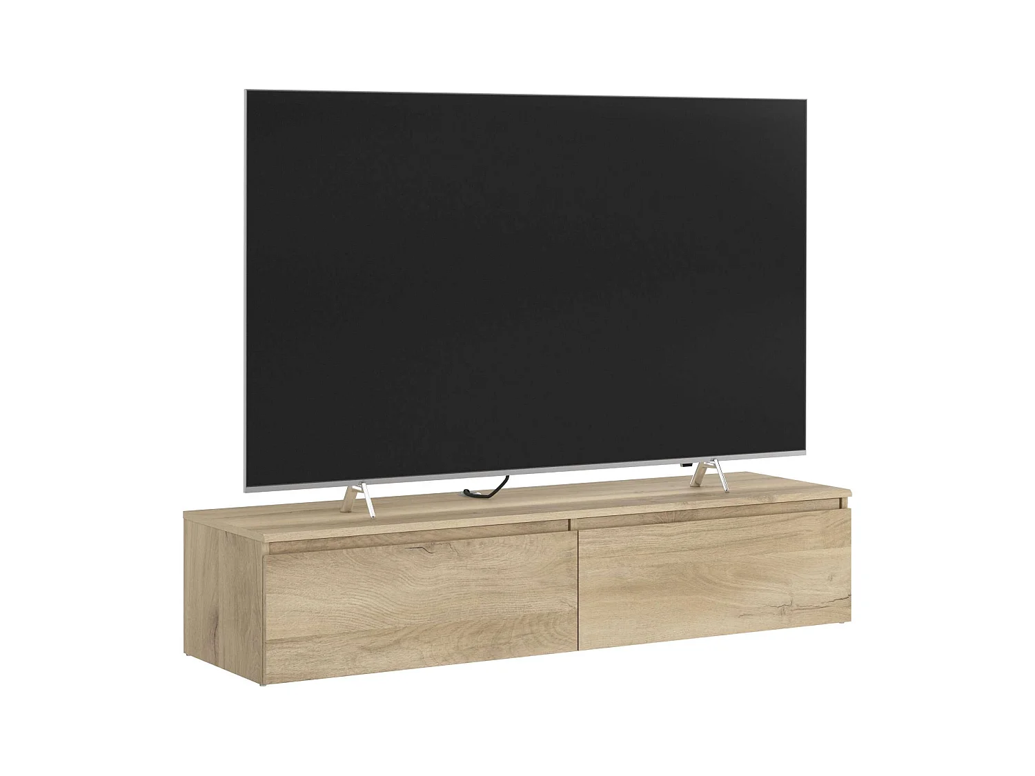 Meuble TV suspendu Erebus, chêne Kronberg, mélaminé, 138 x 29 x 40 cm