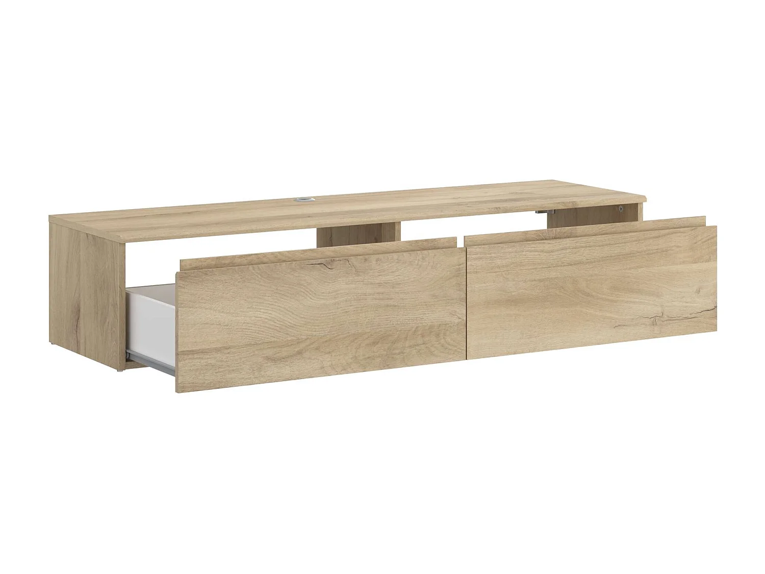 Móvel de TV suspenso Erebus, carvalho Kronberg, melamina, 138 x 29 x 40 cm