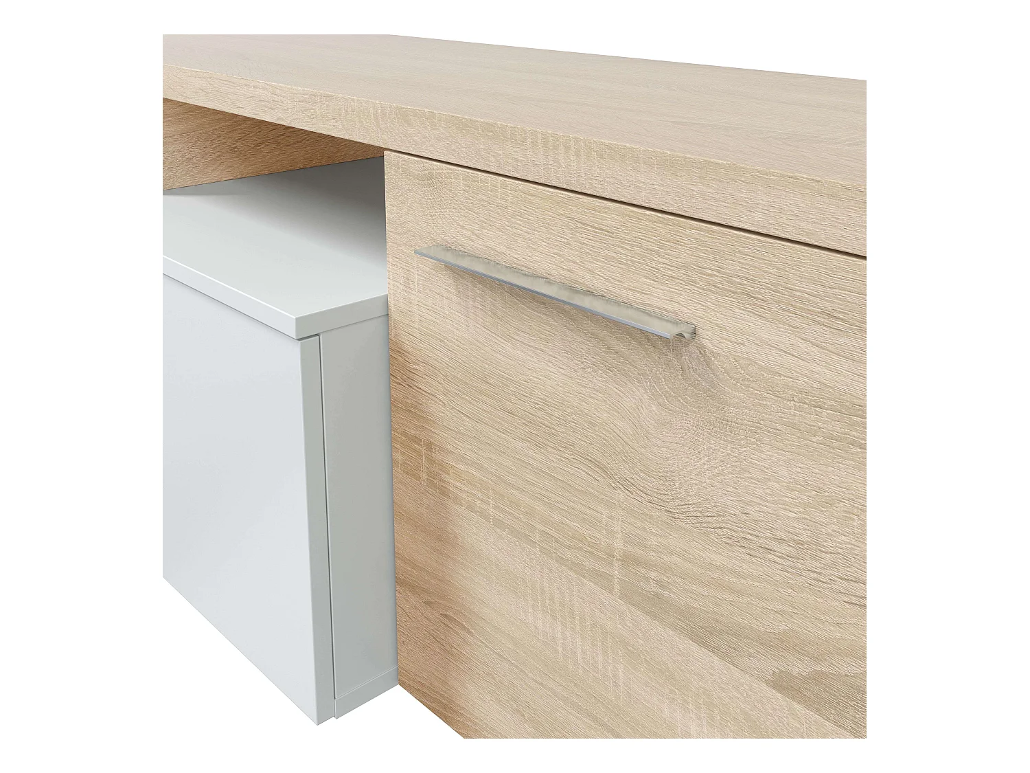 Módulo TV Rinconero Nexus Roble Canadian y Blanco Brillo