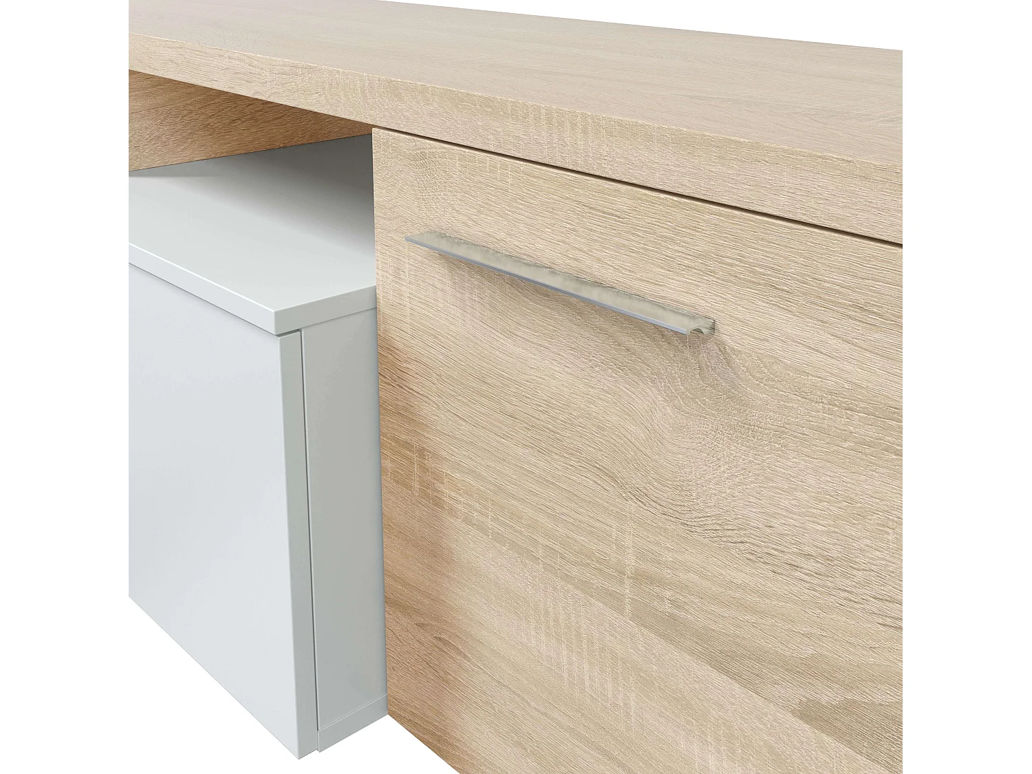 Módulo TV Rinconero Nexus Roble Canadian y Blanco Brillo