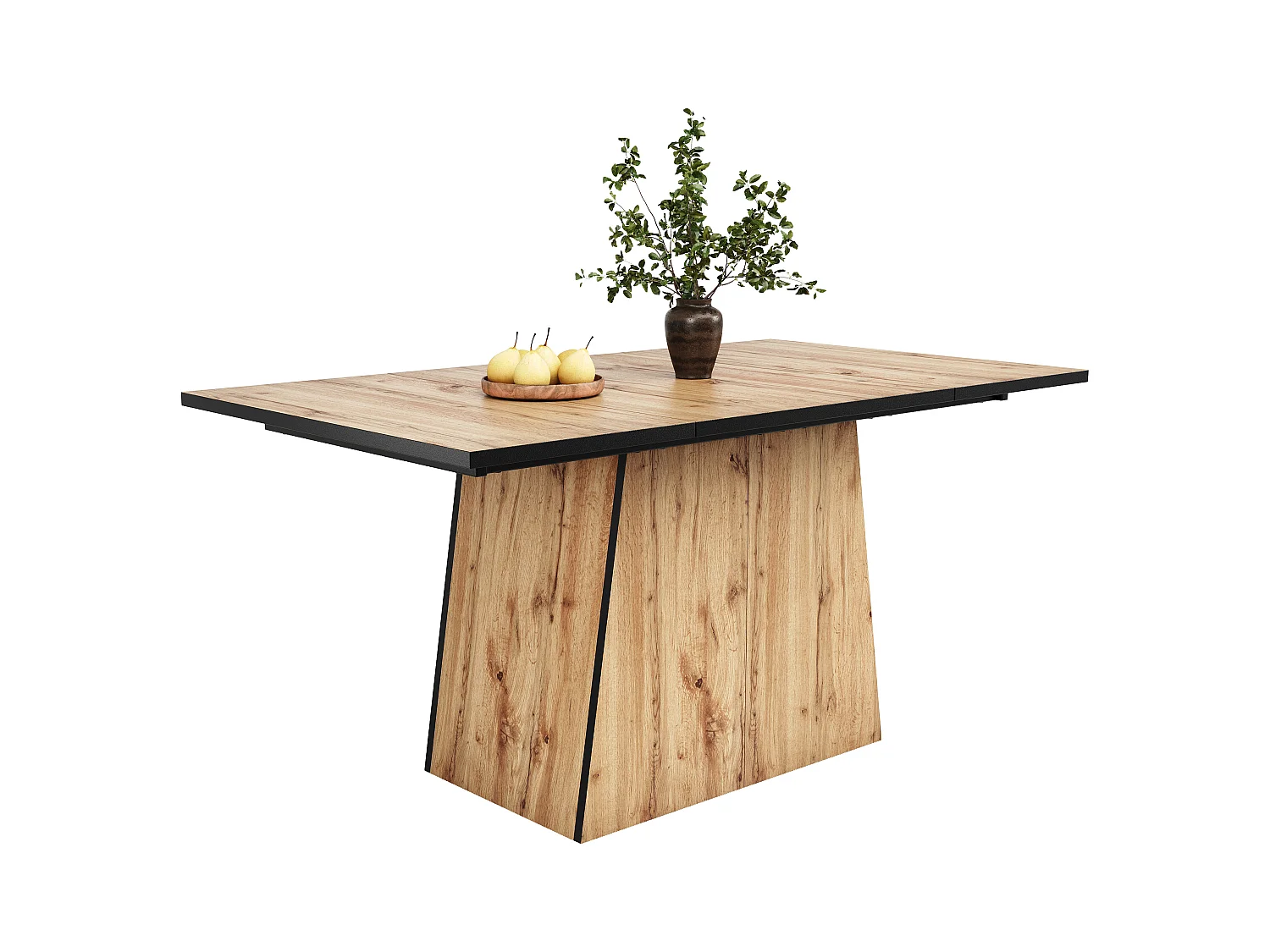 Table à manger 138.5x80x75 cm pour 4-6 personnes - pieds en bois - marron