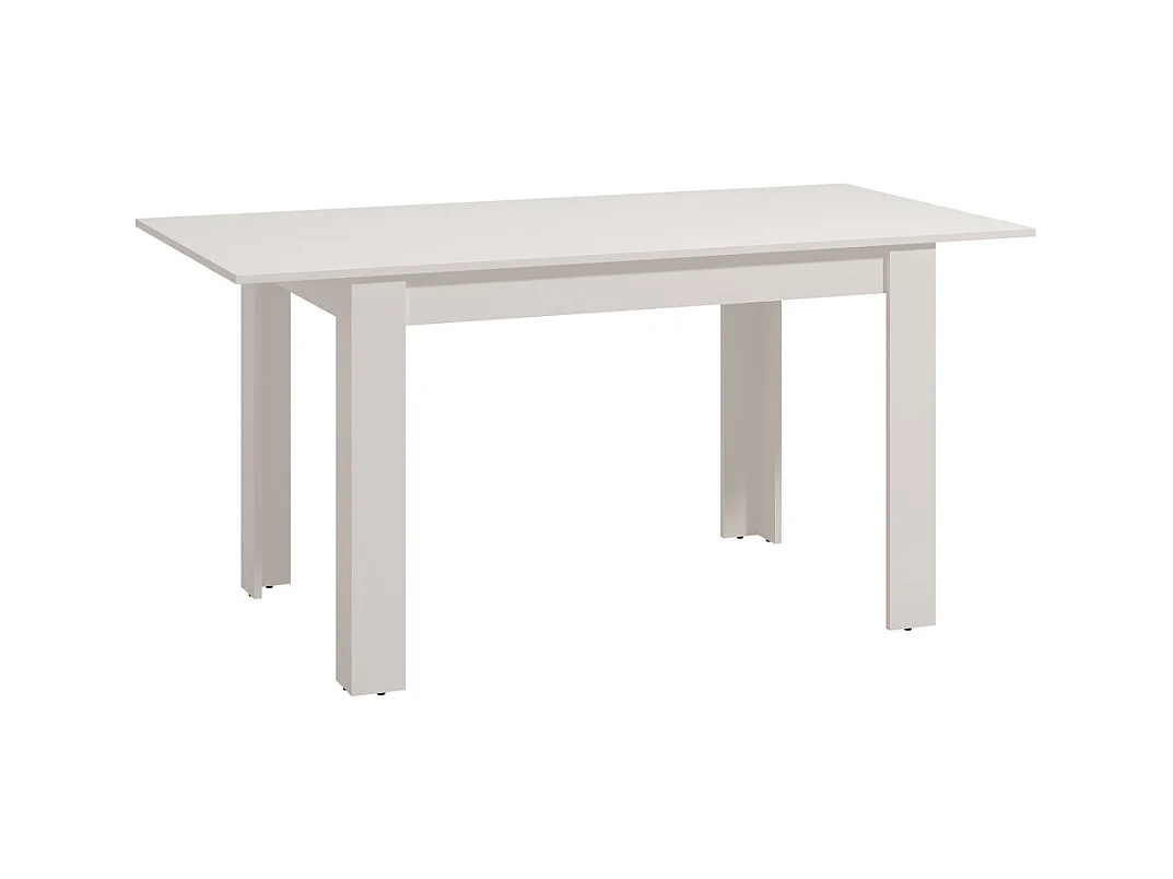 Mesa de comedor extensible de 75x80x140-180 cm con patas en forma de L en color blanco Uki