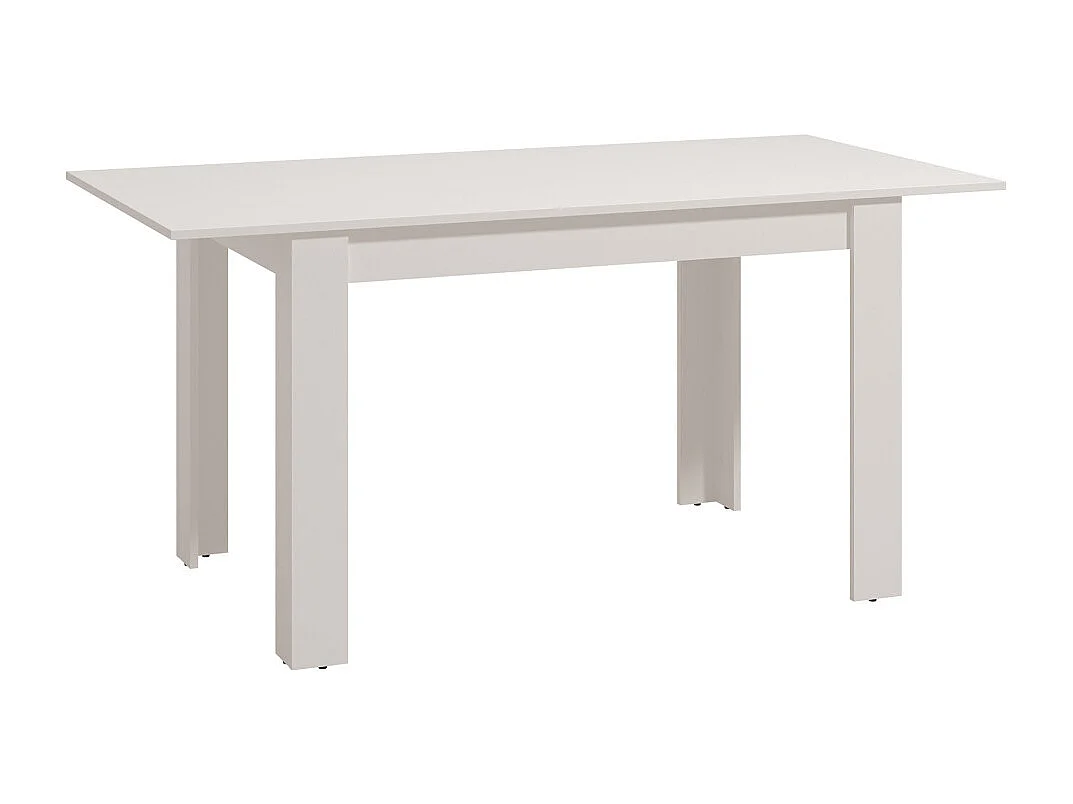 Mesa de comedor extensible de 75x80x140-180 cm con patas en forma de L en color blanco Uki