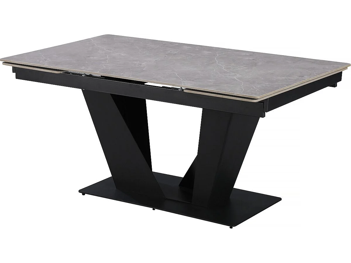Tavolo da pranzo allungabile in ceramica - 160/240 cm - da 6 a 10 persone "Nova" - Grigio marmorizzato
