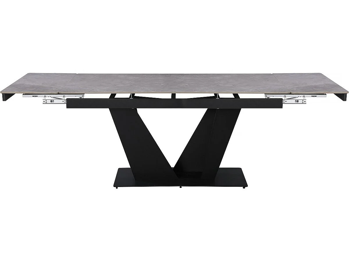 Tavolo da pranzo allungabile in ceramica - 160/240 cm - da 6 a 10 persone "Nova" - Grigio marmorizzato