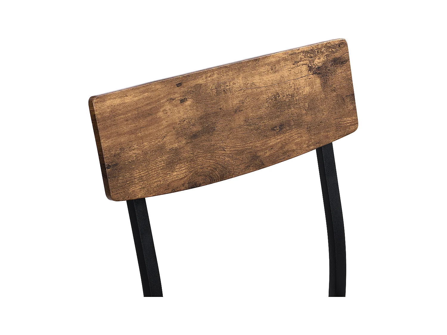 Ensemble table a manger 110x70x75 cm + 6 chaises en bois marron - pieds en métal noir