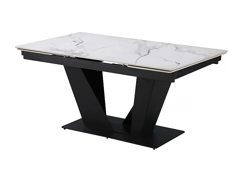 Mesa de jantar extensível em cerâmica "Nova" - Mármore branco cinza - 160/240 cm - 10 pessoas