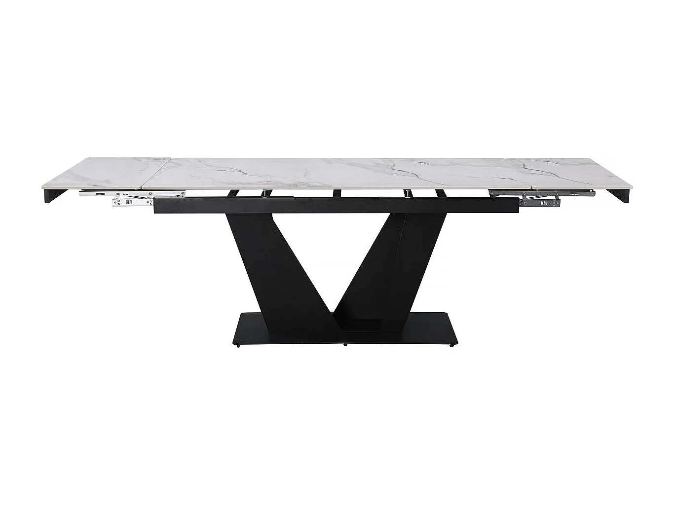 Uitschuifbare keramische eettafel "Nova" - Marmerwit grijs - 160/240 cm - 10 personen