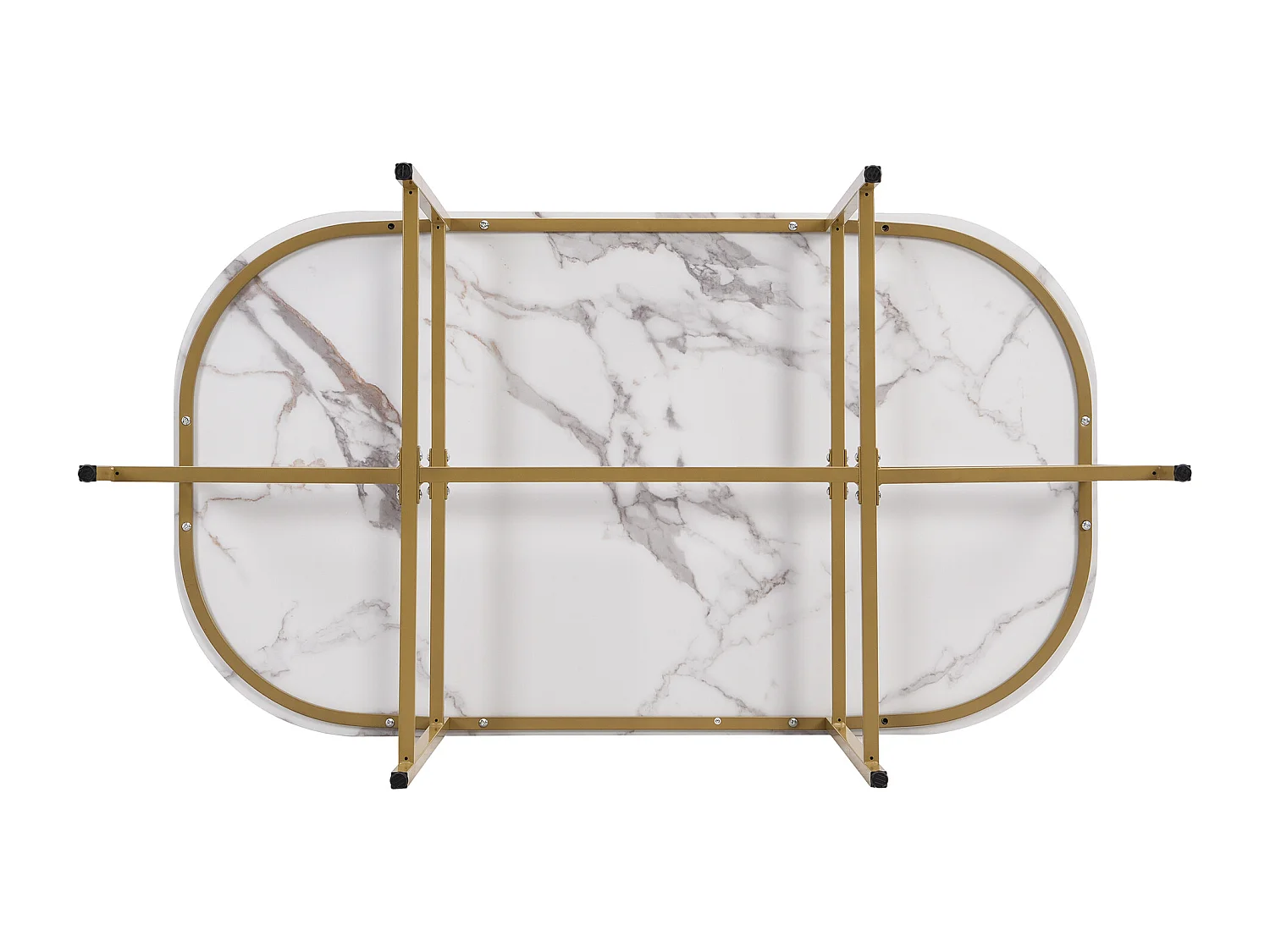 Eettafelset (140x80x76 cm) + 6 stoelen met grijze fluwelen rugleuningen - gouden metalen poten