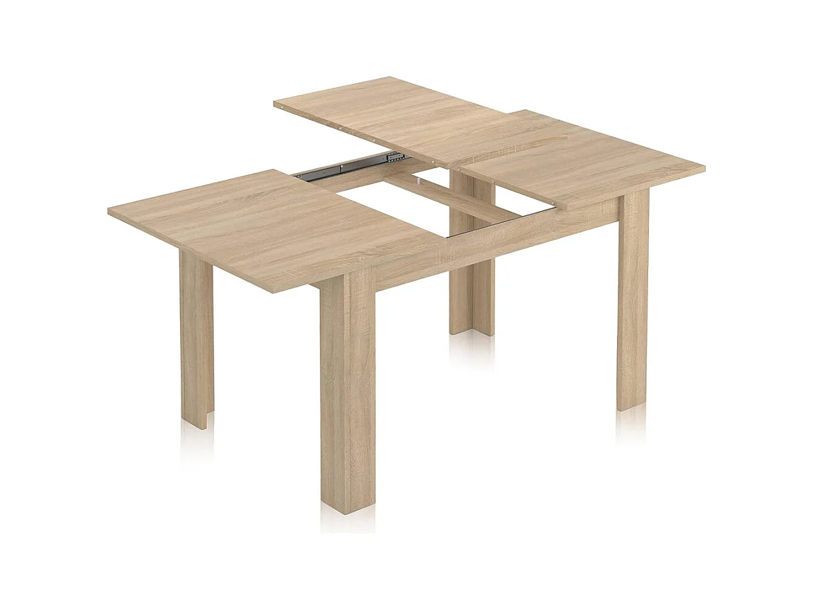 Mesa de comedor extensible de 75x80x140-180 cm con patas en forma de L color cambrian Uki