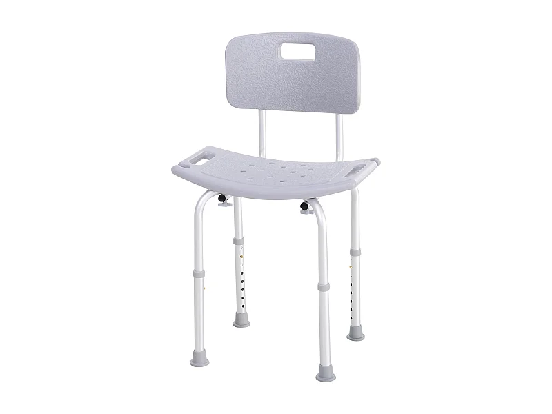 Chaise de douche siège de douche ergonomique hauteur réglable pieds antidérapants charge max. 136 Kg alu HDPE gris