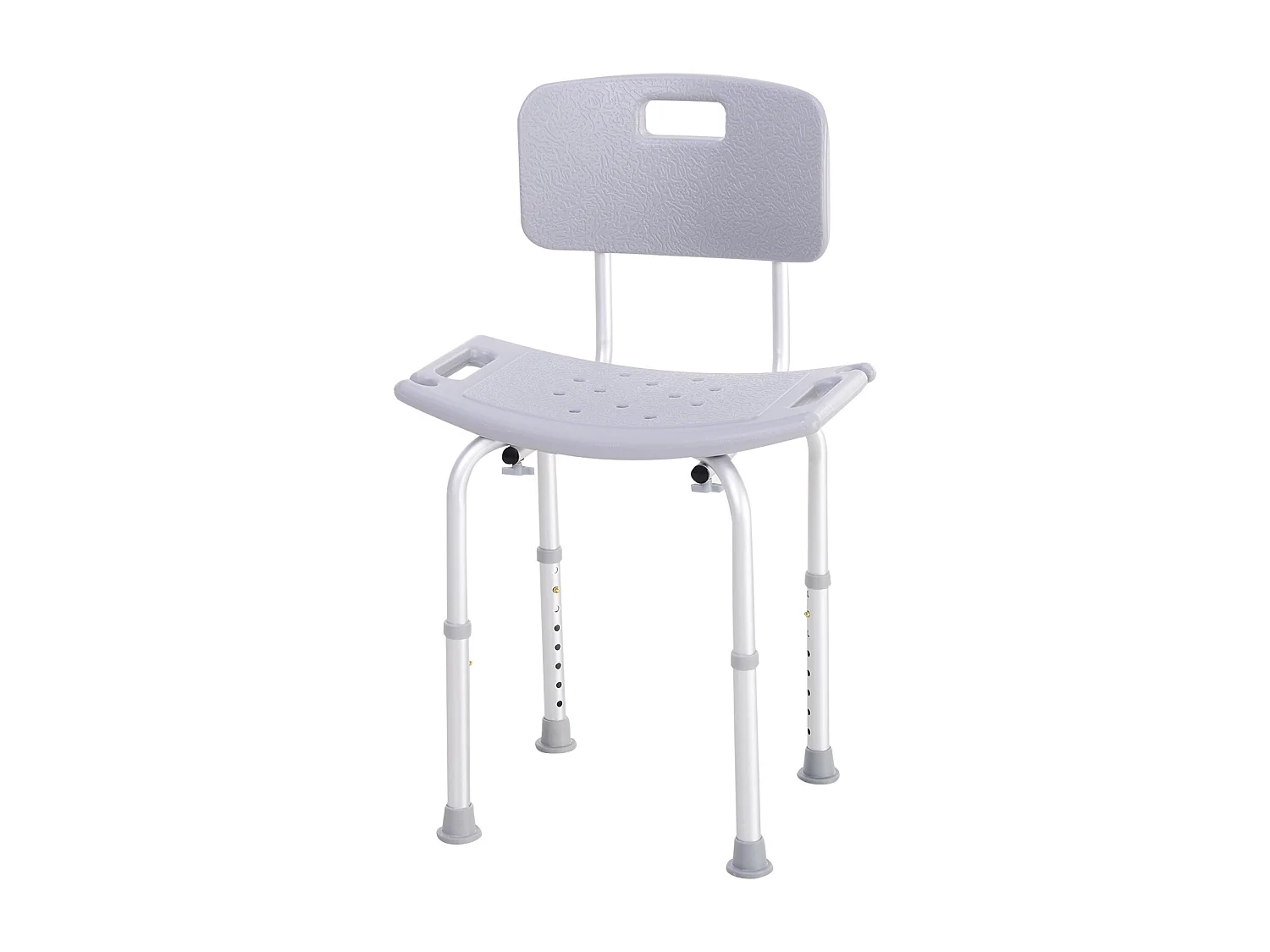 Chaise de douche siège de douche ergonomique hauteur réglable pieds antidérapants charge max. 136 Kg alu HDPE gris