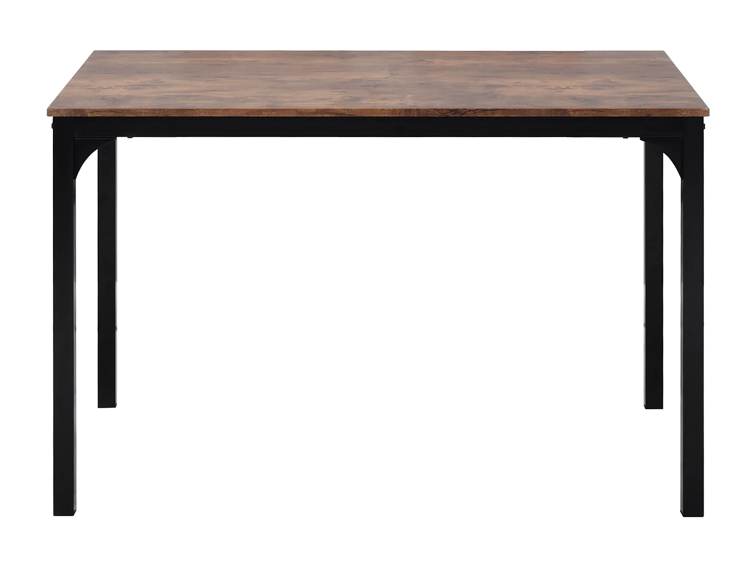 Ensemble table a manger 140x65x75 cm + 4 chaises en bois marron - pieds en métal noir