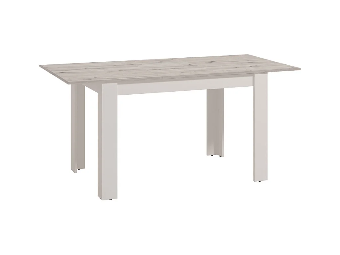 Mesa de comedor extensible de 75x80x140-180 cm con patas en forma de L color cemento Uki