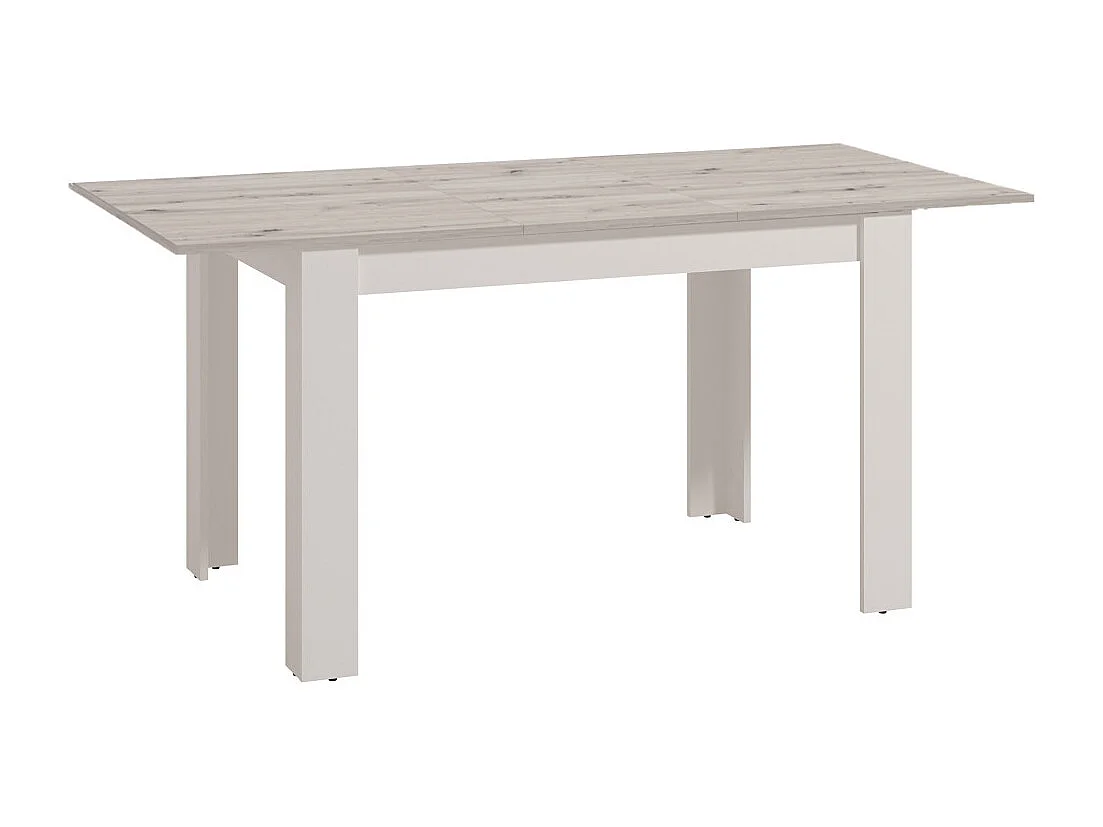 Mesa de comedor extensible de 75x80x140-180 cm con patas en forma de L color cemento Uki