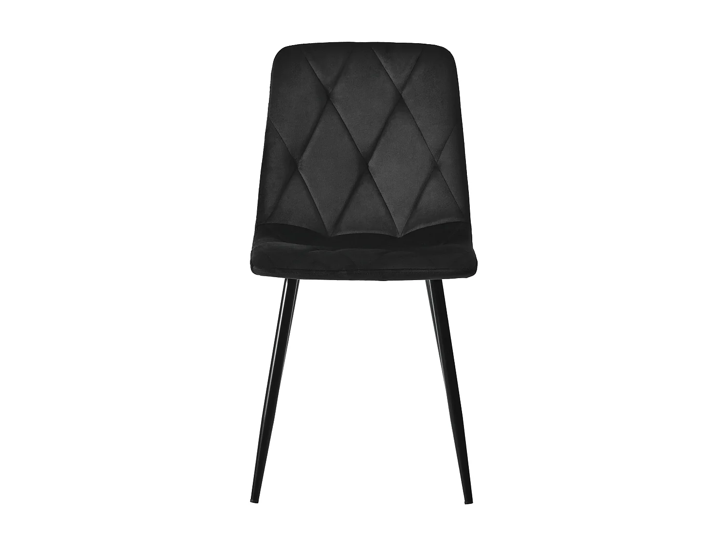 Zeshoekige eettafelset (115,5x100x75 cm) + 4 zwarte fluwelen stoelen - zwarte metalen poten