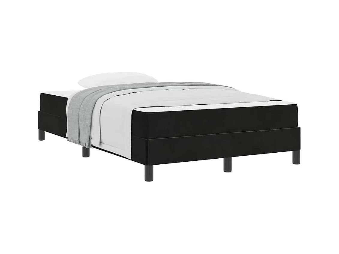Lit double-Lit adulte-Lit boxspring avec matelas Noir 120 x 200 cm Velours
