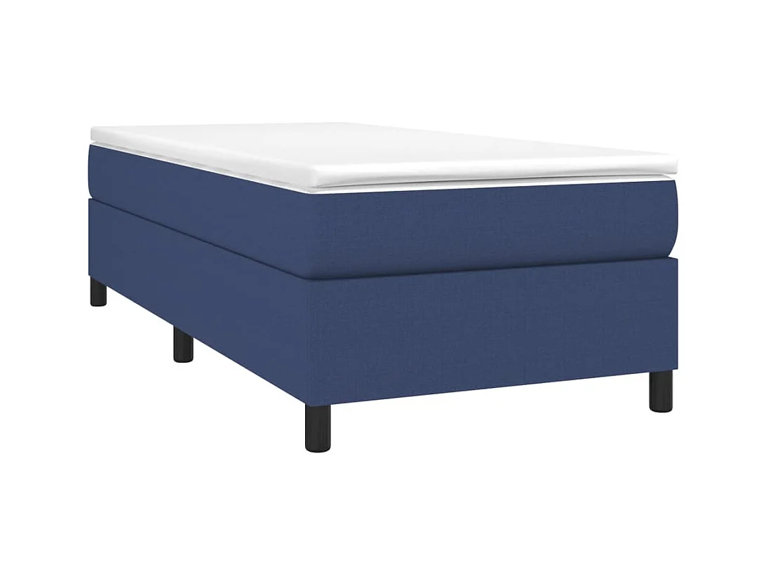 Lit simple-Sommier à lattes de lit avec matelas Bleu 100x200 cm Tissu