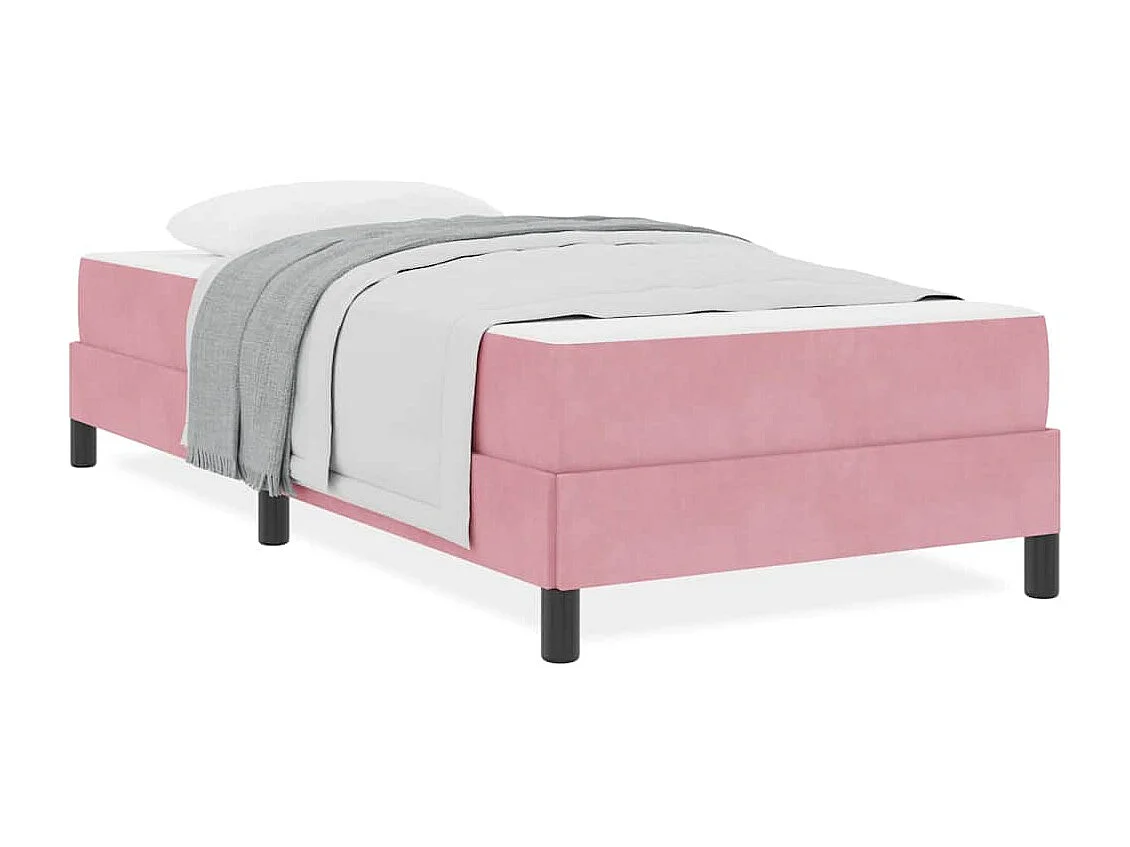 Cama individual | Cama para adultos | Cama tipo Box Spring con colchón Rosa 80x200 cm tela SHL90434