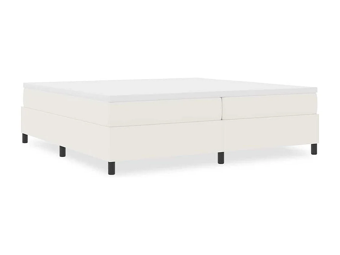 Lit double-Lit adulte-Lit à ressorts Crème 200 x 200 cm Tissu en velours côtelé