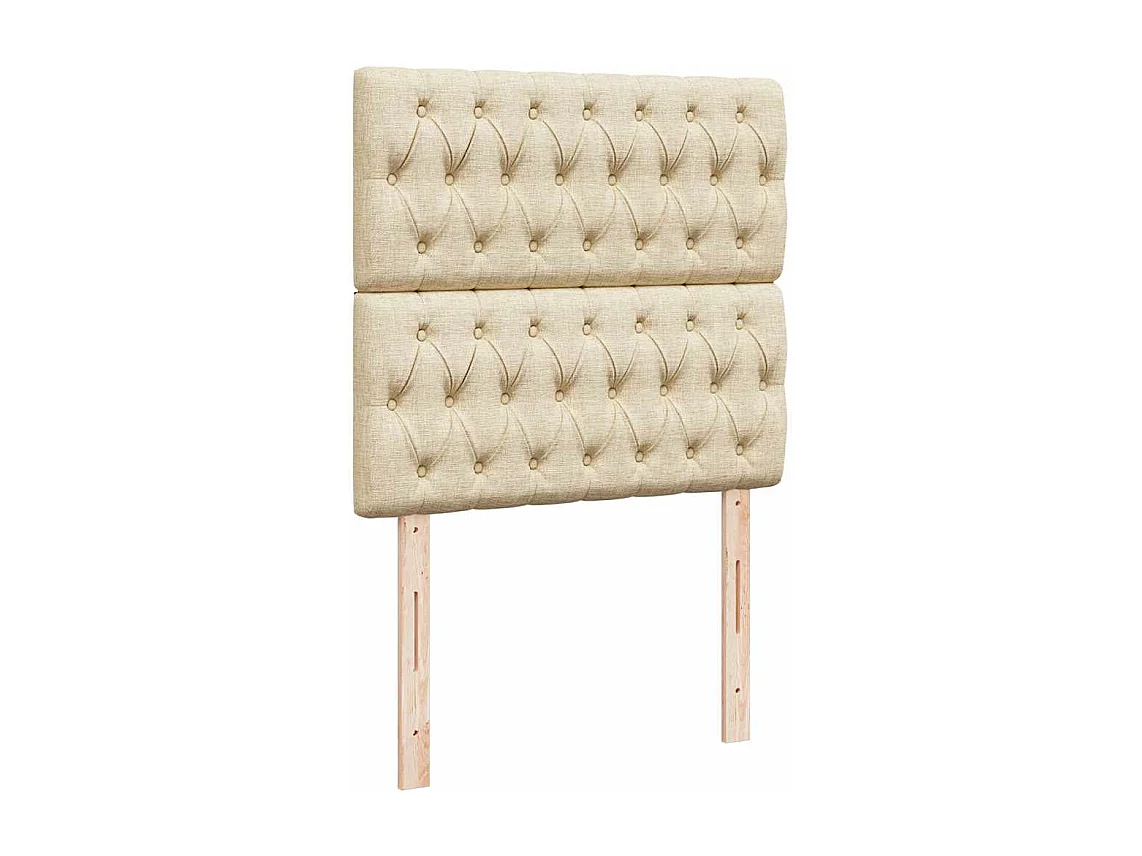 Einzelbett | Bettgestell | Boxspringbett mit Matratze Creme 80x200 cm Stoff SHL115518