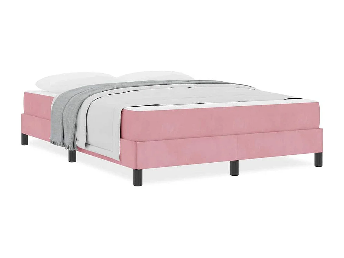 Doppelbett | Bettgestell | Boxspringbett mit Matratze Rosa 160x200 cm Stoff SHL577977