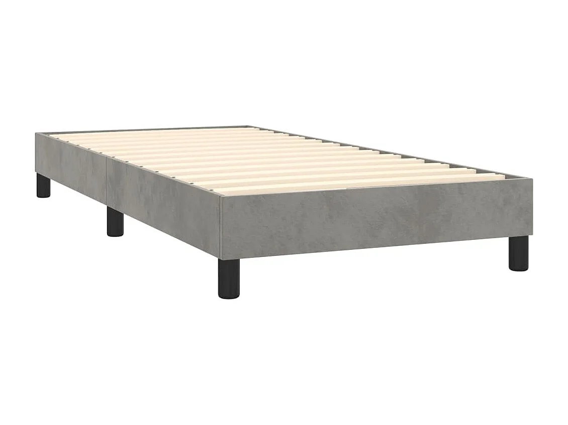 Einzelbett | Bettgestell | Boxspringbett mit Matratze Hellgrau 100x200 cm Samt SHL358304