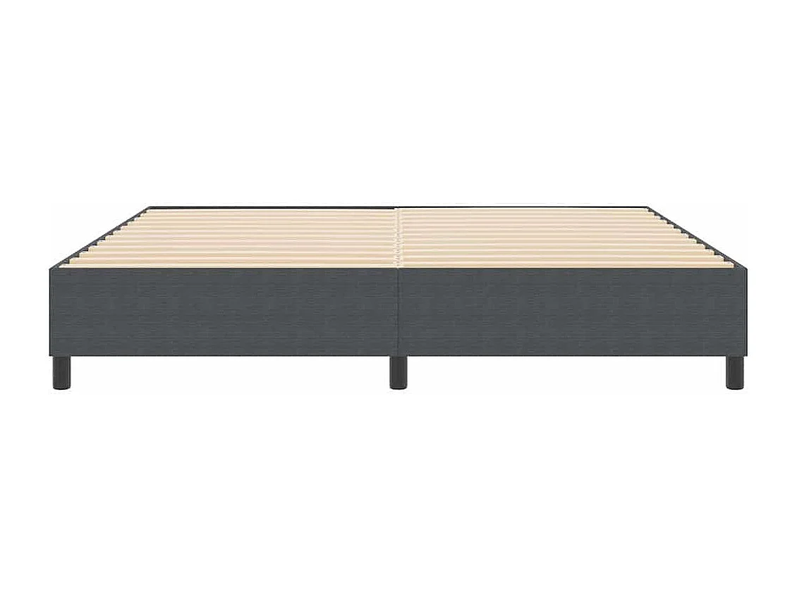 Lit double-Lit adulte-Lit à ressorts Gris foncé 200 x 200 cm Tissu en velours côtelé