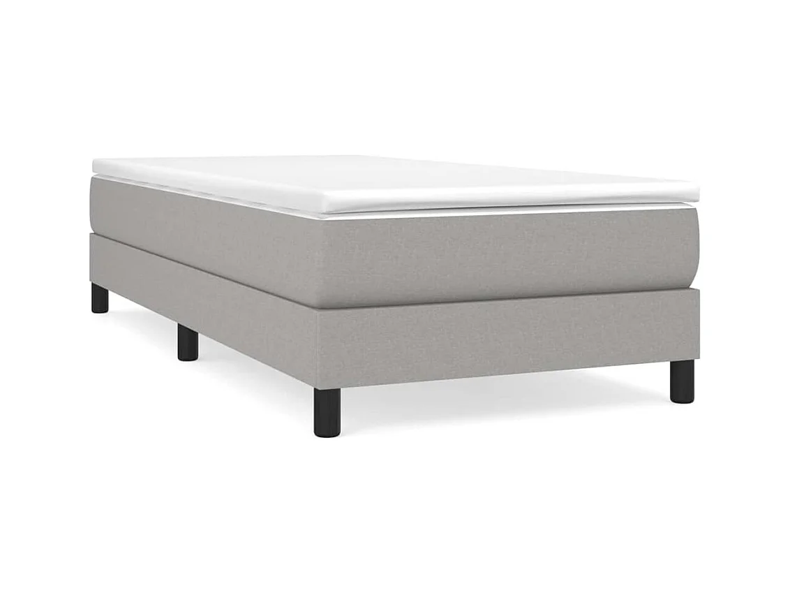 Lit simple-Lit adulte-Sommier à lattes de lit avec matelas Gris clair 100x200cm Tissu
