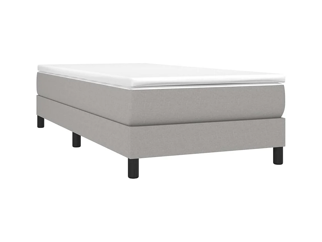 Lit simple-Lit adulte-Sommier à lattes de lit avec matelas Gris clair 100x200cm Tissu