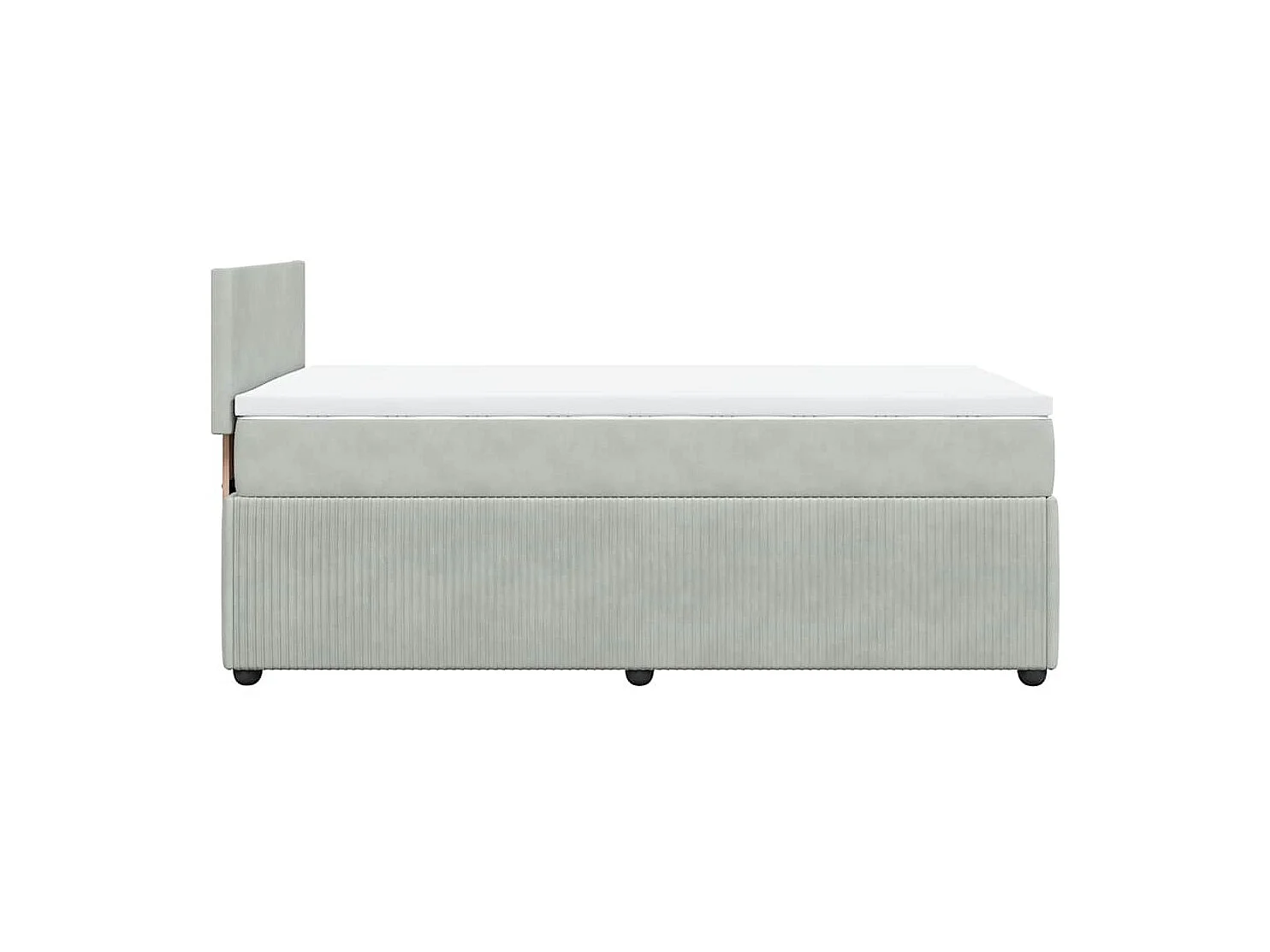 Einzelbett | Bettgestell | Boxspringbett mit Matratze Hellgrau 80x200 cm Samt SHL896471