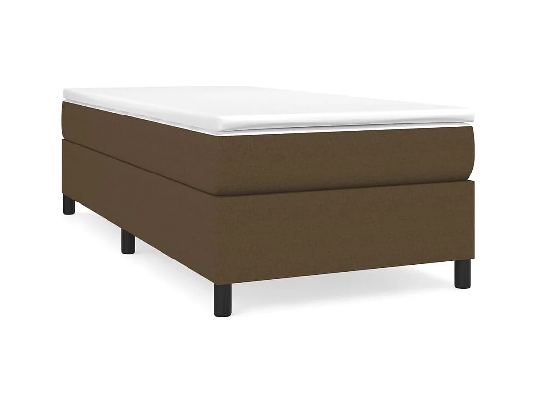 Lit simple-Lit adulte-Sommier à lattes de lit avec matelas Marron foncé 90x190 cm