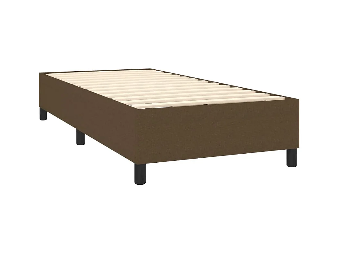 Lit simple-Lit adulte-Sommier à lattes de lit avec matelas Marron foncé 90x190 cm