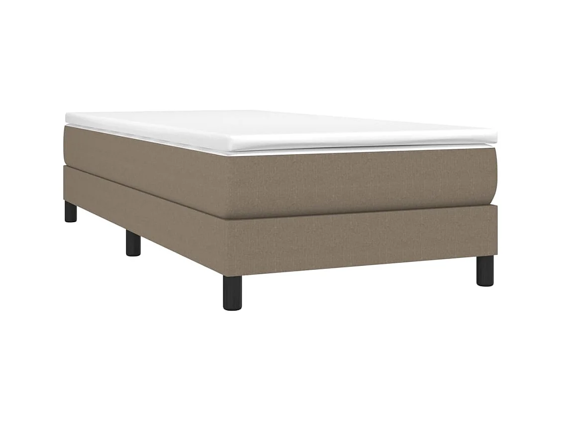 Lit simple-Lit adulte-Sommier à lattes de lit avec matelas Taupe 100x200 cm Tissu