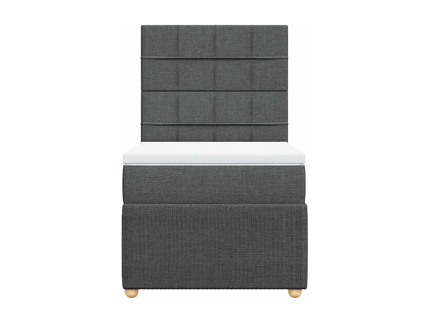 Einzelbett | Bettgestell | Boxspringbett mit Matratze Dunkelgrau 80x200 cm Stoff SHL685420