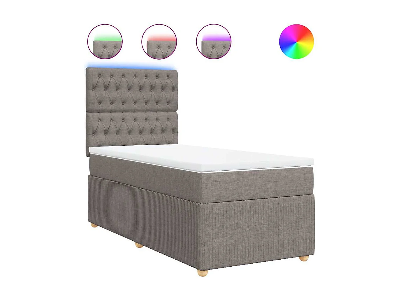 Einzelbett | Bettgestell | Boxspringbett mit Matratze Taupe 90x190 cm Stoff SHL966120