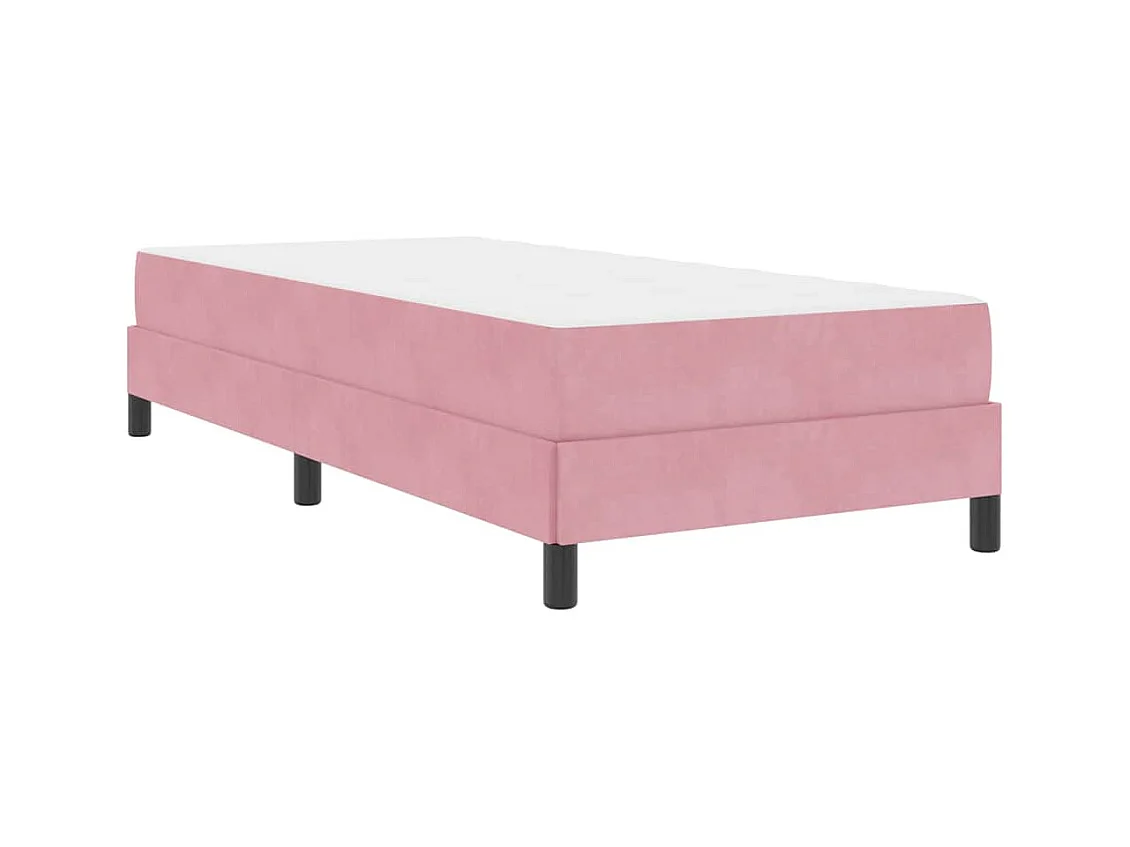 Lit simple-Lit adulte-Lit boxspring avec matelas Rose 90 x 200 cm Velours