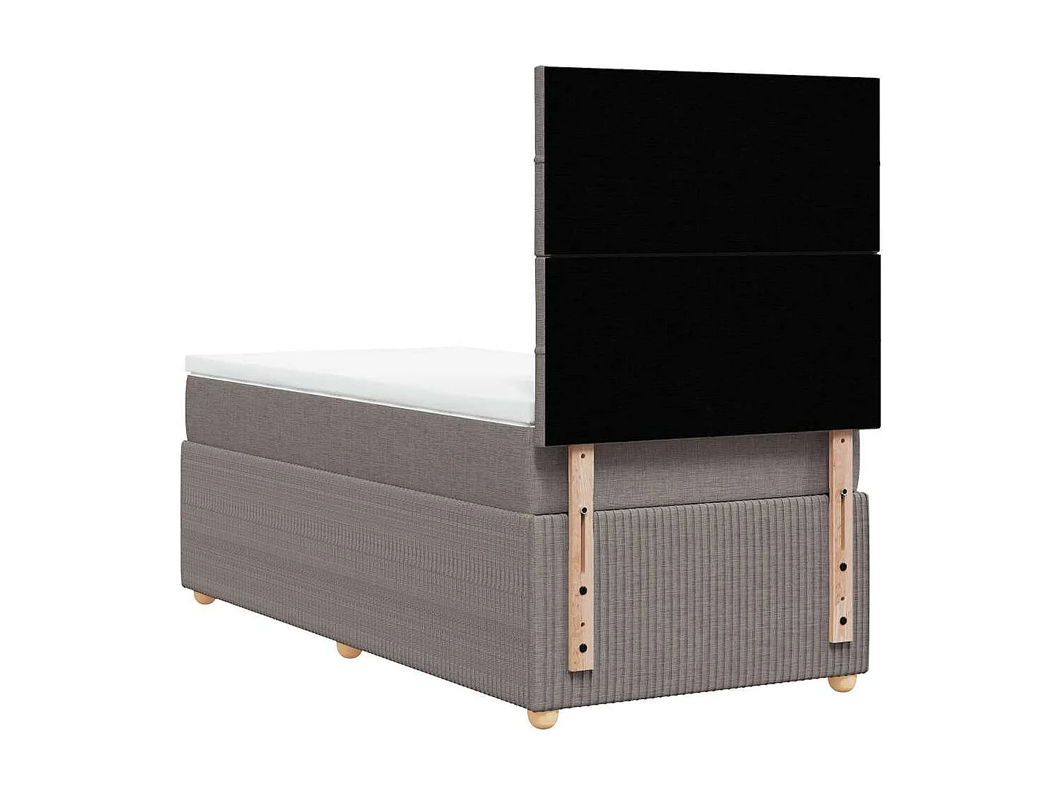 Einzelbett | Bettgestell | Boxspringbett mit Matratze Taupe 90x190 cm Stoff SHL720032