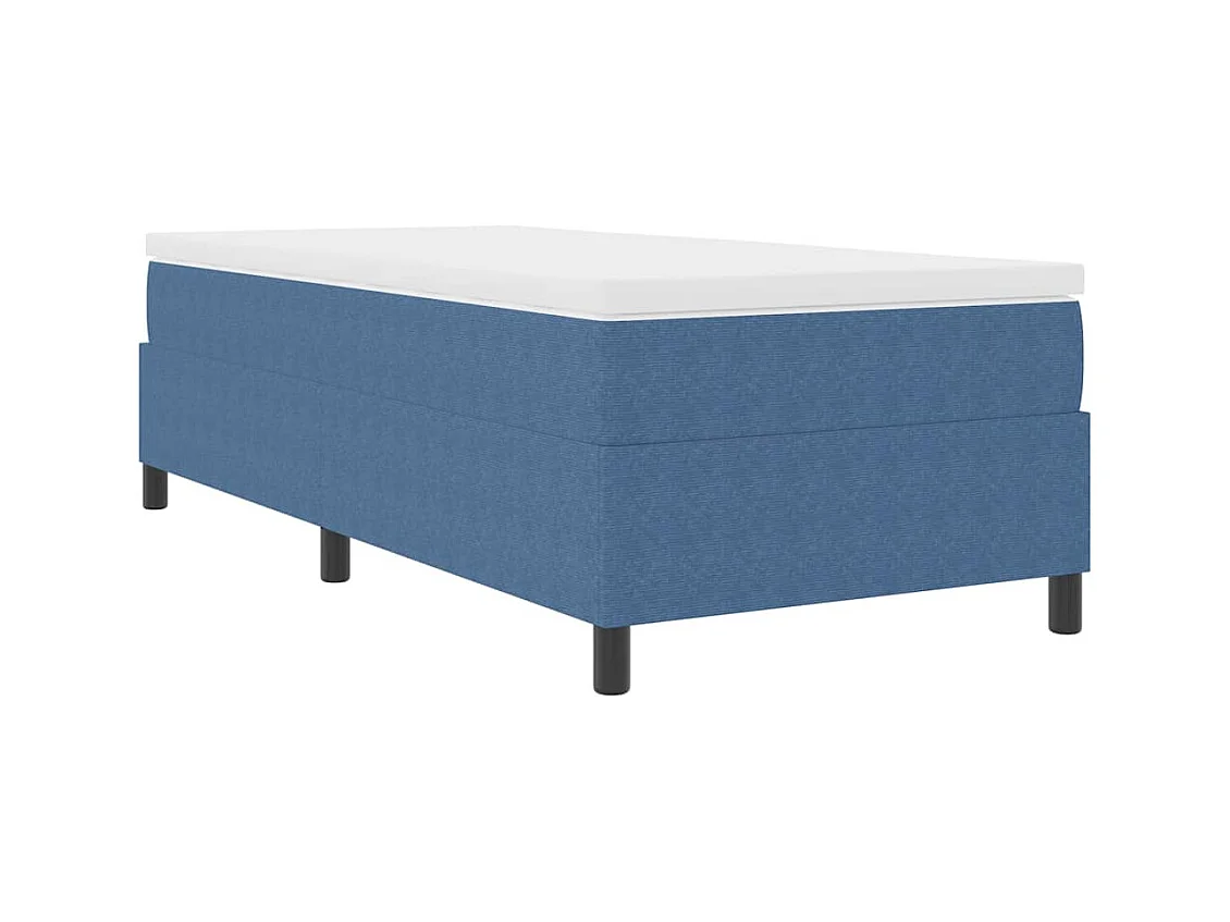 Lit simple-Lit adulte-Lit à ressorts Bleu 80 x 200 cm Tissu en velours côtelé