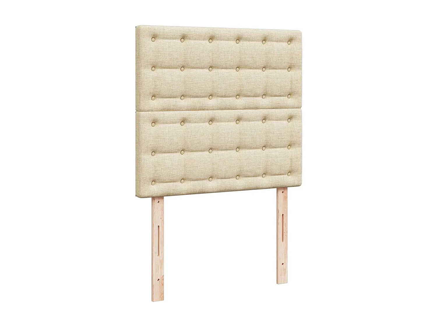 Einzelbett | Bettgestell | Boxspringbett mit Matratze Creme 90x190 cm Stoff SHL163447