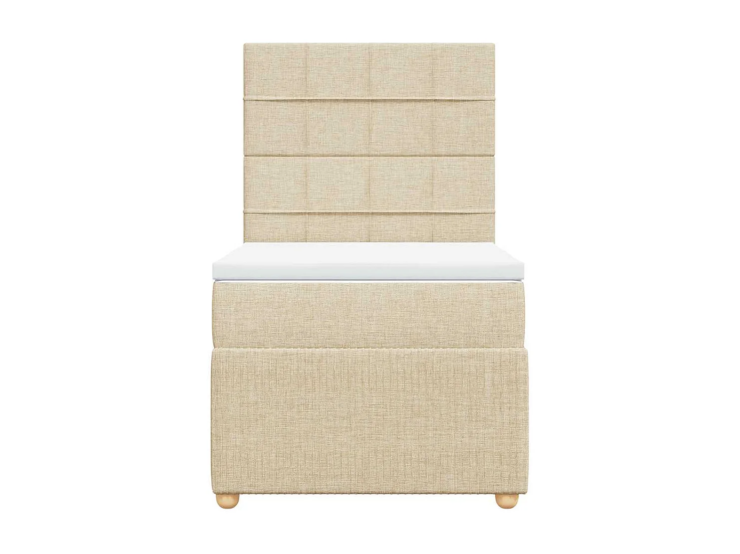 Einzelbett | Bettgestell | Boxspringbett mit Matratze Creme 90x190 cm Stoff SHL713729