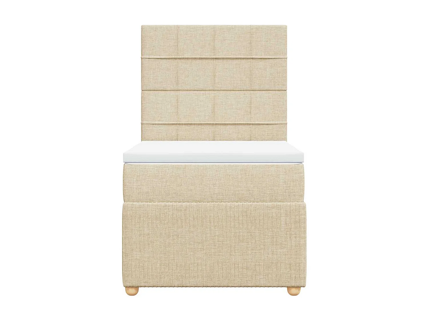 Einzelbett | Bettgestell | Boxspringbett mit Matratze Creme 90x190 cm Stoff SHL713729