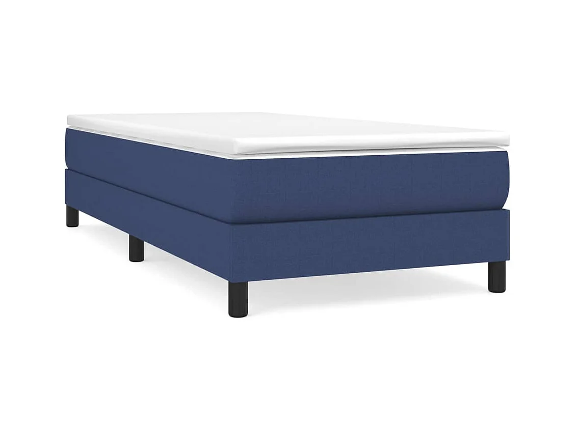 Lit simple-Lit adulte-Sommier à lattes de lit avec matelas Bleu 80x200 cm Tissu