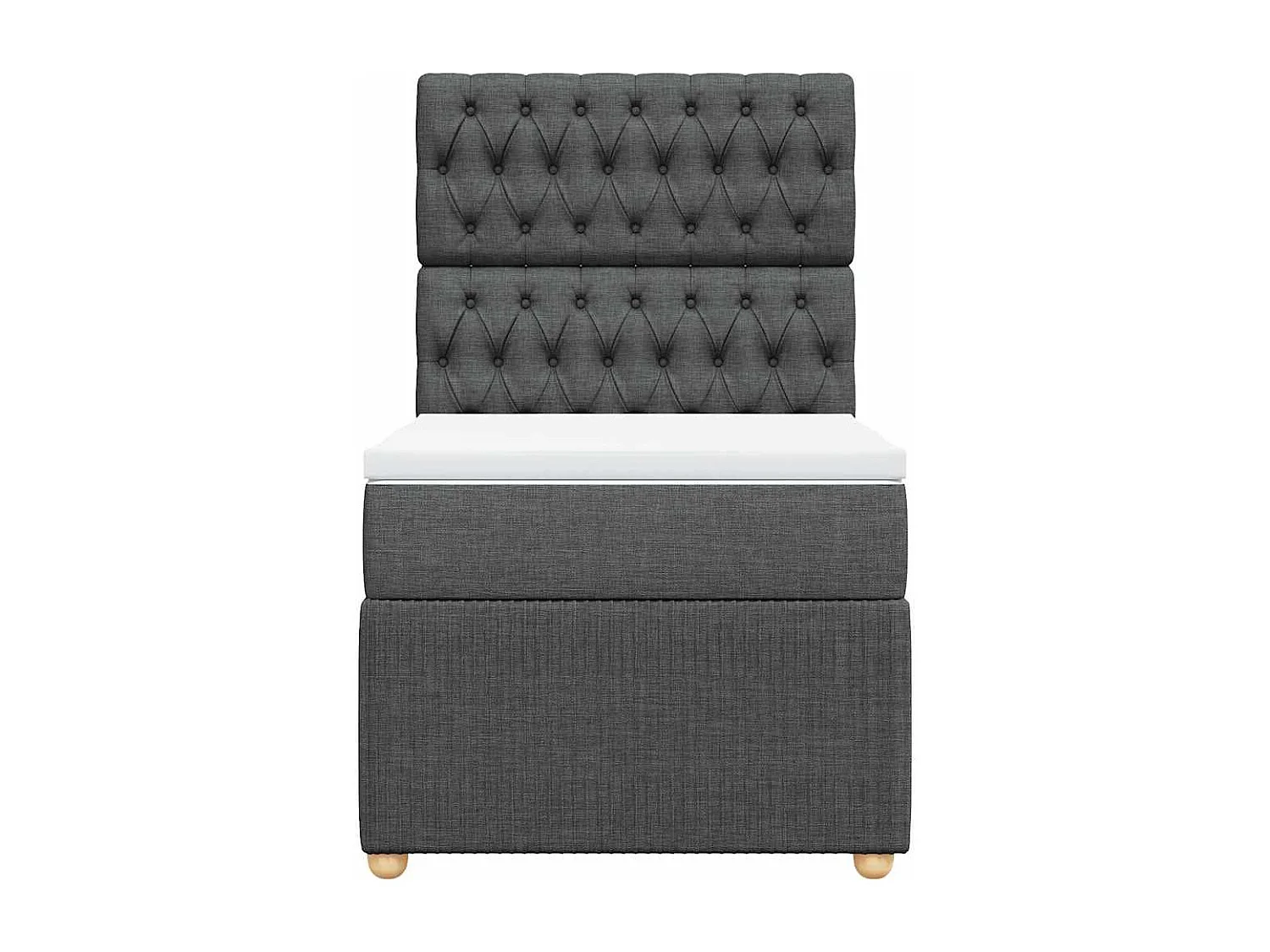 Einzelbett | Bettgestell | Boxspringbett mit Matratze Dunkelgrau 90x190 cm Stoff SHL878548
